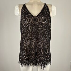 💕 Loft Elegant Black Lace Sleeveless Top S